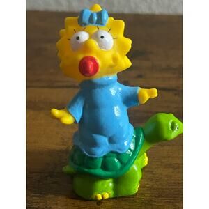 THE SIMPSONS MAGGIE SIMPSON STANDING ON TURTLE FIGURE 1990 VINTAGE 3" Cake Topp